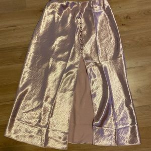 Pink satin skirt